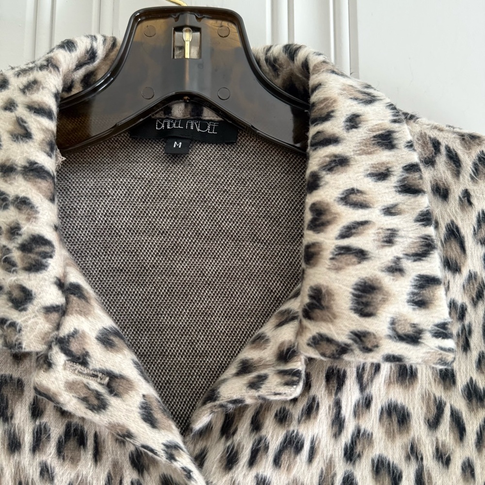 Leopard Print Button Up Teddy Jacket - image 3